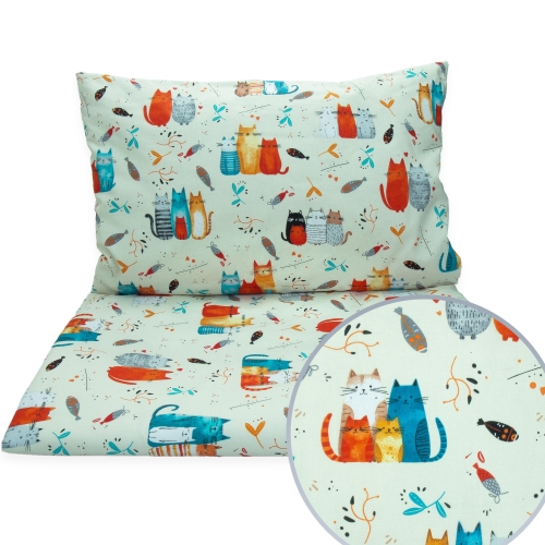 Pościel 120 x 180  - Kotki kolorowe