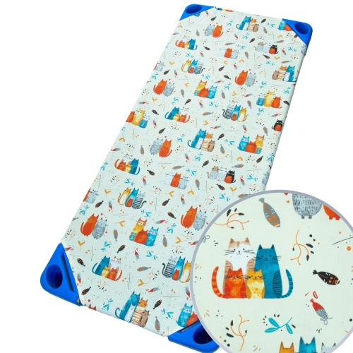Prześcieradło na leżak przedszkolny 140 x 60 - Kotki kolorowe