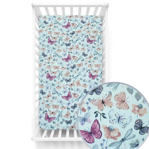 Prześcieradło 110 x 58 cm - Motylki i ważki