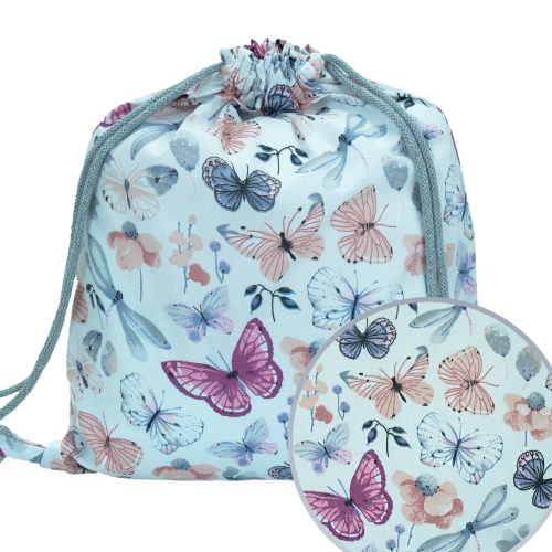 Plecak / Worek bawełniany - Motylki i ważki