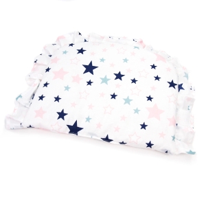 Poduszka z falbanką - Pink stars