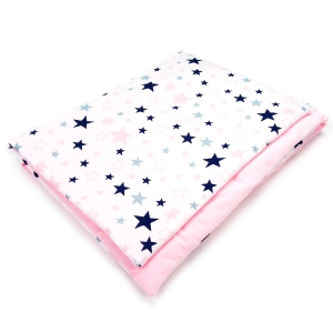 Kocyk Velvet 75 x 100 cm - Pink stars / różowy