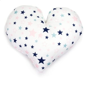Poduszka serce - Pink stars