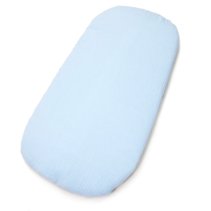 Prześcieradło muślinowe do gondoli Premium - Baby blue