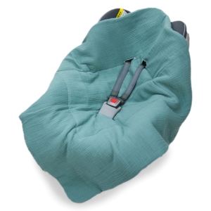 Kocyk do fotelika Muślinowy Premium - Emerald