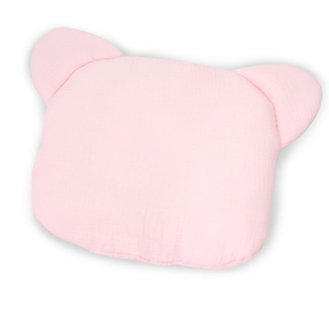 Poduszka miś muślinowa Premium - Baby Pink