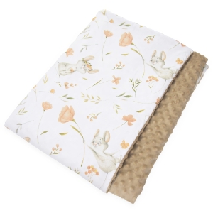 Kocyk Minky 75 x 100 cm - Polna mysz / Minky kawowy
