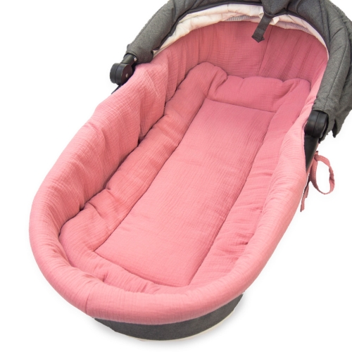 Wkładka do gondoli + materacyk muślinowa Premium - Retro pink