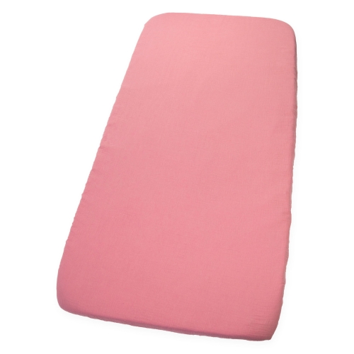 Prześcieradło 120 x 60 cm muślinowe Premium - Retro pink