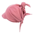 Chustka muślinowa z daszkiem Premium - Retro pink