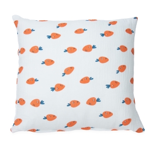 Poszewka 40x40 cm muślinowa Premium - Marchewki