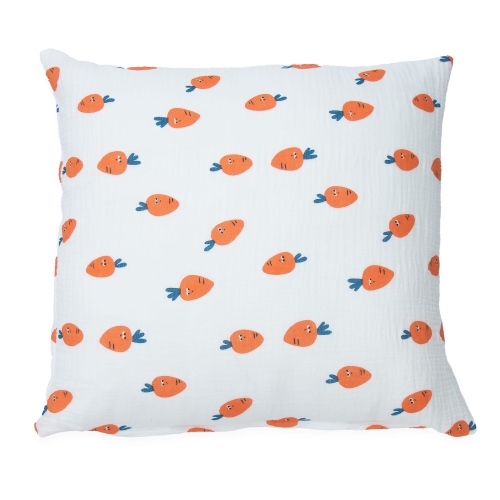 Poszewka 40x40 cm muślinowa Premium - Marchewki