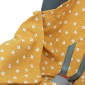 Kocyk do fotelika bez wypełnienia muślin Premium -  Kotki musztardowe