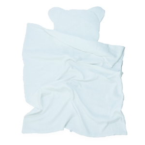 Kocyk Muślinowy 75 x 100 + podusia Miś Premium bez wypełnienia - White