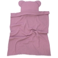 Kocyk Muślinowy 75 x 100 + podusia Miś Premium bez wypełnienia - Retro pink
