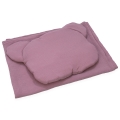 Kocyk Muślinowy 75 x 100 + podusia Miś Premium bez wypełnienia - Retro pink