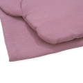 Kocyk Muślinowy 75 x 100 + podusia Miś Premium bez wypełnienia - Retro pink