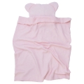 Kocyk Muślinowy 75 x 100 + podusia Miś Premium bez wypełnienia - Baby pink