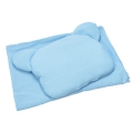 Kocyk Muślinowy 75 x 100 + podusia Miś Premium bez wypełnienia - Baby blue