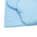 Kocyk Muślinowy 75 x 100 + podusia Miś Premium bez wypełnienia - Baby blue