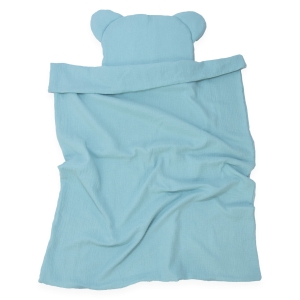 Kocyk Muślinowy 75 x 100 + podusia Miś Premium bez wypełnienia - Mint