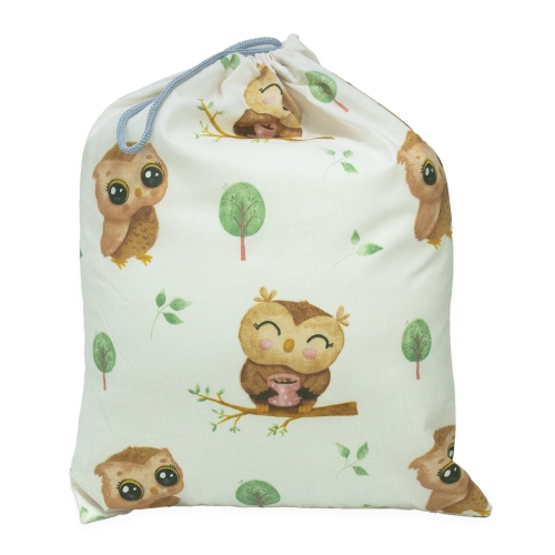 Worek na buty 30 x 40 cm - Sowy beżowe