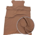 Kocyk Muślinowy 75 x 100 + podusia Miś Premium bez wypełnienia - Mocha Mousse