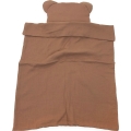 Kocyk Muślinowy 75 x 100 + podusia Miś Premium bez wypełnienia - Mocha Mousse