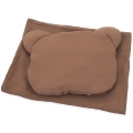 Kocyk Muślinowy 75 x 100 + podusia Miś Premium bez wypełnienia - Mocha Mousse