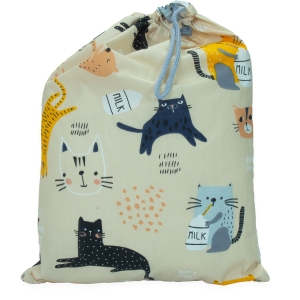 Worek na buty 30 x 40 cm - Kotki z mlekiem beżowe