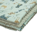 Kocyk Minky 75 x 100 cm -  Psia rodzina / Minky kawowy
