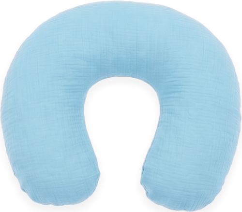 Poszewka na poduszkę rogal do karmienia muślinowa - Baby blue
