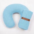 Poszewka na poduszkę rogal do karmienia muślinowa - Baby blue