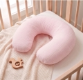 Poszewka na poduszkę rogal do karmienia muślinowa - Baby pink