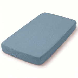 Prześcieradło 50x83 cm muślinowe Premium - Jeans
