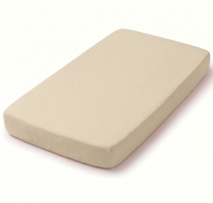 Prześcieradło 50x83 cm muślinowe Premium - Sand