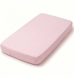 Prześcieradło 50x83 cm muślinowe Premium - Baby pink