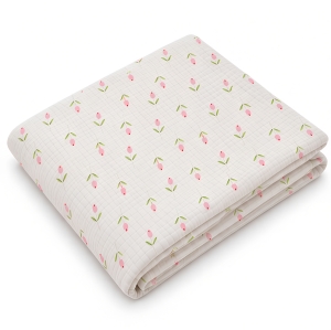 Kocyk Muślinowy 75 x 100 Premium - Tulipany