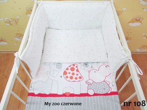 Kerstin Prześcieradło 140 x 70 baw. - My zoo czerwone